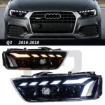 Suitable for 2013-2018 Audi Q3 rear light assemblies, used for retrofitting LED driving lights, brake lights, wiper lights, and turn signals. - Original LED version, blacked-out version.