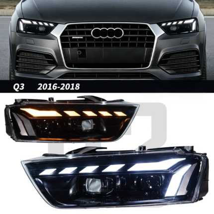Suitable for 2013-2018 Audi Q3 rear light assemblies, used for retrofitting LED driving lights, brake lights, wiper lights, and turn signals. - Original LED version, blacked-out version.