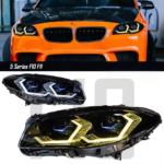 DBH Auto Parts for BMW 3 Series G20 2020-2022 Model Year Upgrade Tri-Color Smoked V3 Headlights (Yellow, White, Red) - Red