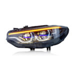 Upgrade your BMW 5 Series GT 2010-2017 Dual-L Blue Eyebrow Plug and Play Full LED Headlight Assembly - One headlight, no bumper replacement required. - Image 2