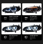 High-end LED daytime running lights for 2015-2018 BMW 1 Series F20 headlights, turn signals, and projector lenses - yellow, correct. - Image 3