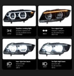 LED dual-color variable gold angel eye headlight assembly, suitable for BMW 3 Series E90 M5 style lightning headlights - original xenon headlights - Image 3