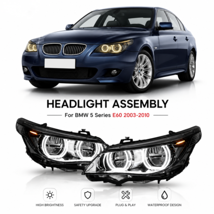 DBH Auto Parts for BMW 5 Series G30 G38 2021-2023 Laser Style Yellow, White, and Red Tricolor Drl Modified LED Headlights - Blue (Brow)