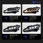 Upgraded LED headlights for Toyota Tundra XK50 2014-2021, dual LED projector DRL sequential turn signals with smoked housing. - Image 2