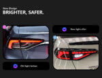 New red 12V RGB style full LED taillights and rear spoiler lights for SE LE sedans - red, green, and blue. - Image 2