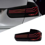 New WLJ LED Taillight Assembly for BMW 3 Series F30/F35 (2013-2018), Black (OE 63217313039) - Smoked Sequential Turn Signal Retrofit Kit