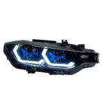 Snake-eye LED headlight assembly for BMW 4 Series F32 F36 F82 2013-2020 models, dual-color DRL white and yellow light with amber turn signals - 10 pins - Image 2
