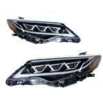LED headlight assembly suitable for 1998-1999 models, 12V 55W 4000 lumens 6000K sequential turn signals, DRL retrofit/upgrade - white. - Image 2