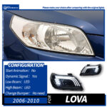LED headlight assembly with projection lens for Chevrolet Spark 2011-2014 models, LED DRL turn signal upgrade - single unit, halogen. - Image 7