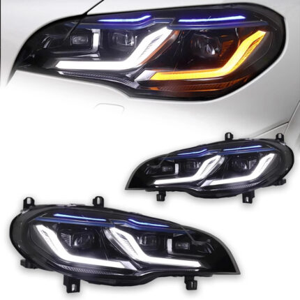 Dual-tone gold-eye LED headlights with spoon-shaped indicator lights are suitable for BMW F32 M4 4 Series models 2013-2019 - Natural White.