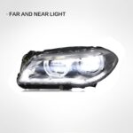 Customizable RGB color LED headlights for BMW F30, G20, G30, G01, E70, E90, E92, E84, and G22 series. - Blue, customizable. - Image 4