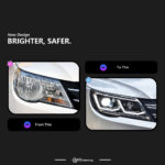 LED headlight assembly for Volkswagen Passat 2019-2021 models, with sequential turn signals and laser projection lenses - multi-color, full LED. - Image 3