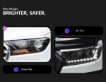 HILUX REVO ROCCO LED Headlights 2021-2024 Headlights, HILUX DRL Turn Signals, High-Resolution Car Accessories - Black, Left + Right - Image 2