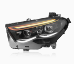 2015-2018 Mercedes-Benz AMG GT taillight assembly with red lenses, upgraded dynamic LED daytime running lights, sequential turn signals - a pair, refreshed from the old, smoked black style. - Image 4