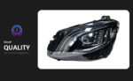 High-spec LED headlight assembly for 2015-2019 Mercedes-Benz GLA, upgraded with DRLs, turn signals, and projection lenses. - Original halogen headlights - Image 3
