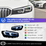 Car lighting system, car parts, LED headlights, BMW 5 Series G30 530 525 540 laser headlight upgrade - left/right, 21-23 LCI LED indicator lights - Image 8