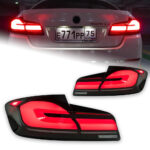 High-brightness dual-color LED projection headlight assembly with arrow design, suitable for 2010-2013 BMW X3 F25 upgraded models. - Yellow, correct.