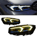 Car lighting system, car parts, LED headlights, BMW 5 Series G30 530 525 540 laser headlight upgrade - left/right, 21-23 LCI LED indicator lights