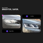 New LED headlight assembly for the 5 Series E60 03-10 model, featuring racing-style projection lenses and DRL sequential turn signals. - Image 3