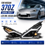 Infiniti G28/G37 LED headlight assembly with LED daytime running lights and turn signal lenses (12V)