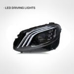 High-end LED 12V daytime running lights and turn signals with lenses suitable for 2012-2017 Mercedes-Benz CLS models, W218 upgrade, white; CLS upgraded high-end headlights - single side. - Image 2