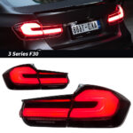 Taillights with an "E" mark compatible with BMW 3 Series G20 G28 G80 2019-2022 LED taillight accessories, brake lights, taillights - left + right, red.