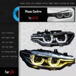 This is a modified dual-color LED projector headlight assembly suitable for BMW 3 Series F30, F35, and F31 models from 2012 to 2019. (2016-2019 Original LED) - Image 9