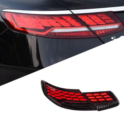Suitable for 2009-2015 Mercedes-Benz E-Class W212 taillight assembly upgrade with red LED dragon scale sequential turn signals - red; 2013-2015 E-Class taillight assembly - single side.