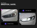 2012-2013 Ford Focus Car Headlights - 12V LED Headlight Assembly with Lens and Daytime Running Lights - Brand New Retrofit - Cool White - Image 2