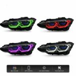 WLJ Auto V3 Tri-Color DRL Headlights for BMW 3 Series F30 F31 F35 (Yellow/White/Amber) DRL Switch Headlights - Plug and Play