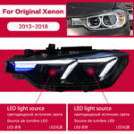 Headlight assembly suitable for BMW 3 Series F30 F35 2012-2018 models, blue-eye LED DRL sequential turn signals, Bi-LED projector - HID xenon, suitable for halogen lamps. - Image 10