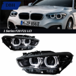 DBH Automotive Parts Tri-color Headlights for BMW 3 Series E90 Snake Eye Upgrade - Yellow, White, and Amber Assembly Headlights - Without AFS