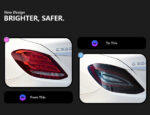 W205 taillight assembly upgrade for 2014-2021 Mercedes-Benz C-Class, featuring "Devil Eye" taillights - Black. - Image 2