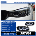 LED headlight assemblies suitable for BMW 5 Series 2010-2013 aftermarket F10/F18 xenon D2S new 525/520/528/530 angel eye DRL headlights. - Image 7