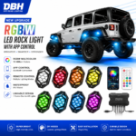 RGB LED Wheel Ring Light Kit 12V 16.7M Color APP Remote Control Follow-up Sequential Turn Signals Suitable for SUVs, Trucks, Off-road Vehicles - RB格
