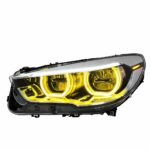 Retrofit LED projection headlights for 2014-2021 BMW MINI F56, RGB sequential start lights - yellow - Image 3