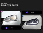 Suitable for Volkswagen Passat B7 headlights 2012-2016 Passat European LED DRL Hid headlights with angel eye bi-xenon beam attachments - Image 2