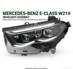2015-2018 Mercedes-Benz AMG GT taillight assembly with red lenses, upgraded dynamic LED daytime running lights, sequential turn signals - a pair, refreshed from the old, smoked black style.