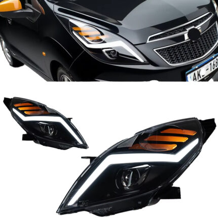 Latest model upgraded headlights with LED headlights, Dr. Chevrolet Cruze 2009-2016 high beam angel eye projector lens - left + right, white.
