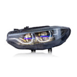 Upgrade your BMW 5 Series GT 2010-2017 Dual-L Blue Eyebrow Plug and Play Full LED Headlight Assembly - One headlight, no bumper replacement required. - Image 4