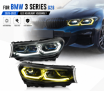 Suitable for 2023 BMW G28 low-to-high trim upgrades, laser blue-eyebrow style plug-and-play headlight assembly, compatible with original vehicle modules - one headlight