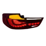 Dual-color angel eye LED headlight assembly with M5-style daytime running lights, suitable for BMW 5 Series E60 models from 2003 to 2010 - Yellow - Image 4