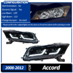 LED headlight assembly for Honda Ciimo FD2 JDM Civic 06-11 LED DRL turn signal lens projection headlight automotive lighting accessories - white - Image 7