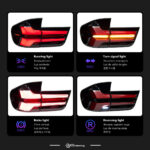 LED spoon-shaped plug-and-play turn signal and headlight assembly specifically for BMW 4 Series, F32, and M4 models (2013-2019) - dual-color gold eyes, original 10-pin connector. - Image 4