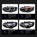 Compatible with 2020-2022 G28 high-specification upgraded plug-and-play LED headlight assembly with dual L-shaped lights and laser blue stripe - one headlight - Image 3