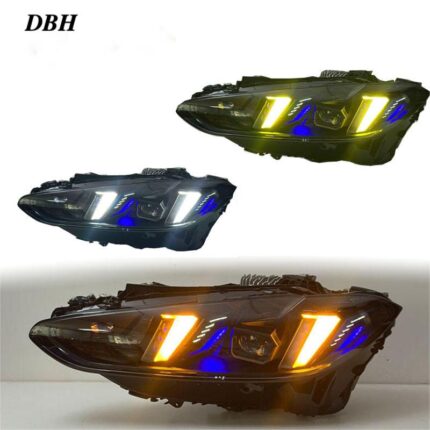 Retrofit headlight assembly for BMW 3 Series E90 (2005-2012), upgraded LED DRL sequential turn signals and projector headlights - single-sided, original headlights with AFS (Adaptive Front-lighting System).