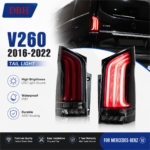 Suitable for Mercedes-Benz V-Class V260 factory high-end LED retrofit. New LED transparent black rear light assembly. - Red
