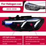 Headlight assembly suitable for BMW 3 Series F30 F35 2012-2018 models, blue-eye LED DRL sequential turn signals, Bi-LED projector - HID xenon, suitable for halogen lamps. - Image 12