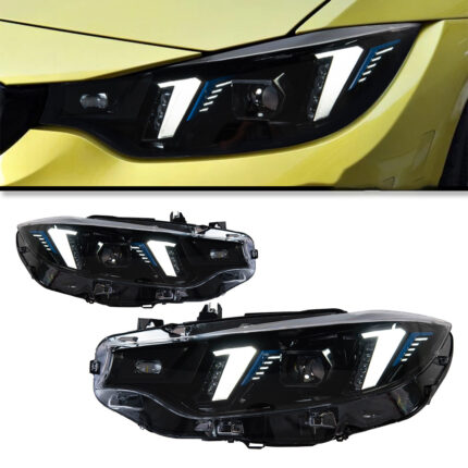 Suitable for 2013-2019 BMW F32 M4 headlight assemblies, spoon-shaped bi-color white and yellow LED DRL plug-and-play car lights - 10 pins
