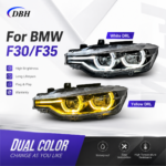 Suitable for 2013-2018 BMW 3 Series F30 dual-color spoon-shaped headlight assembly and LED turn signals - Original vehicle xenon/ dual-color, right rudder
